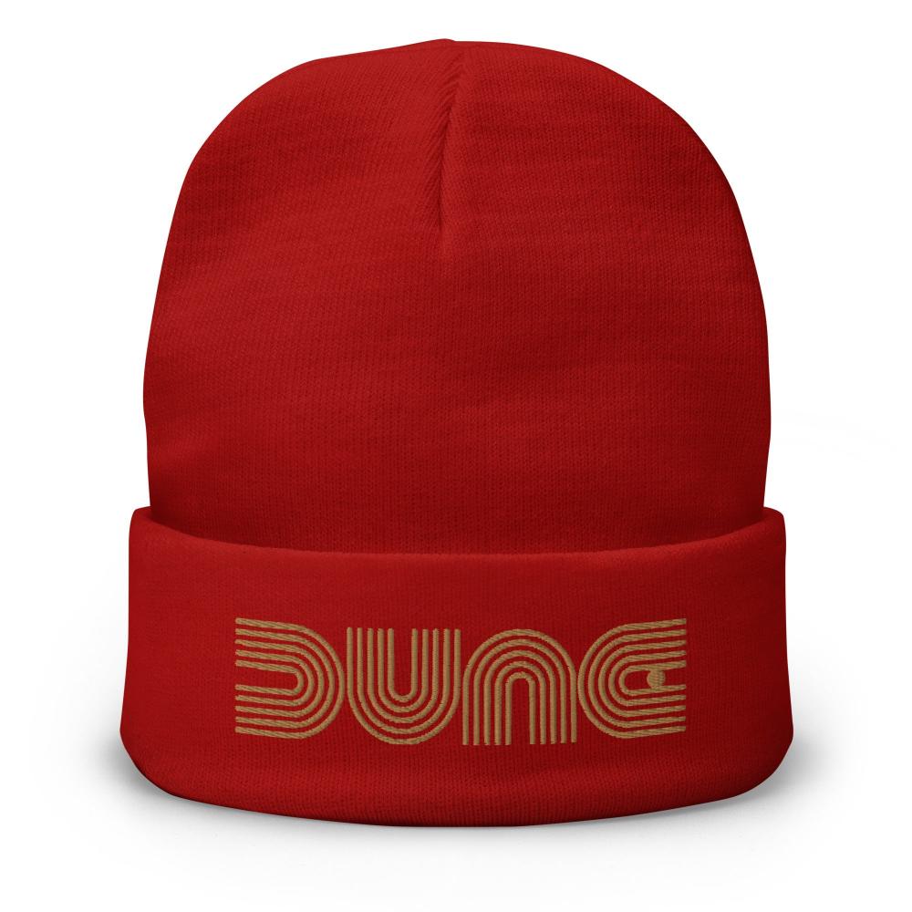 Dune Geometric Embroidered Beanie - Red Color - https://ascensionemporium.net